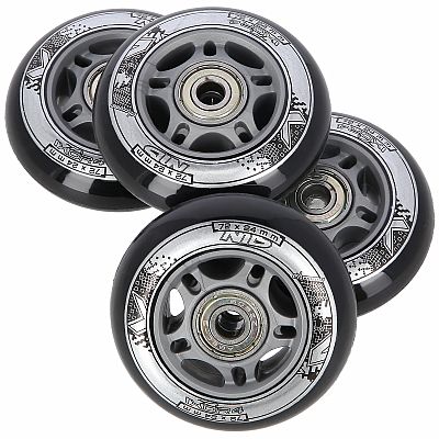 Sestava černých PU koleček 72x24 + ložiska ABEC9 NILS EXTREME